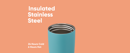 Owala SmoothSip Slider Insulated Stainless Steel Coffee Tumbler, Reusable Iced Coffee Cup, Hot Coffee Travel Mug,