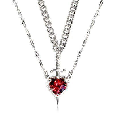 You are in My Heart Necklace Set, Heart Sword Necklace