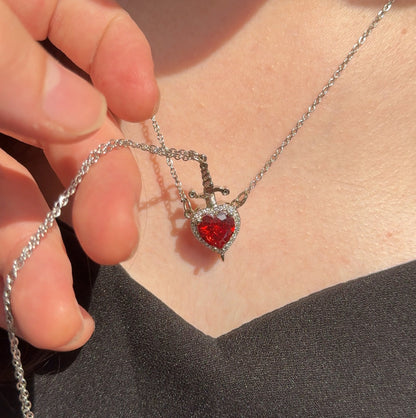 You are in My Heart Necklace Set, Heart Sword Necklace