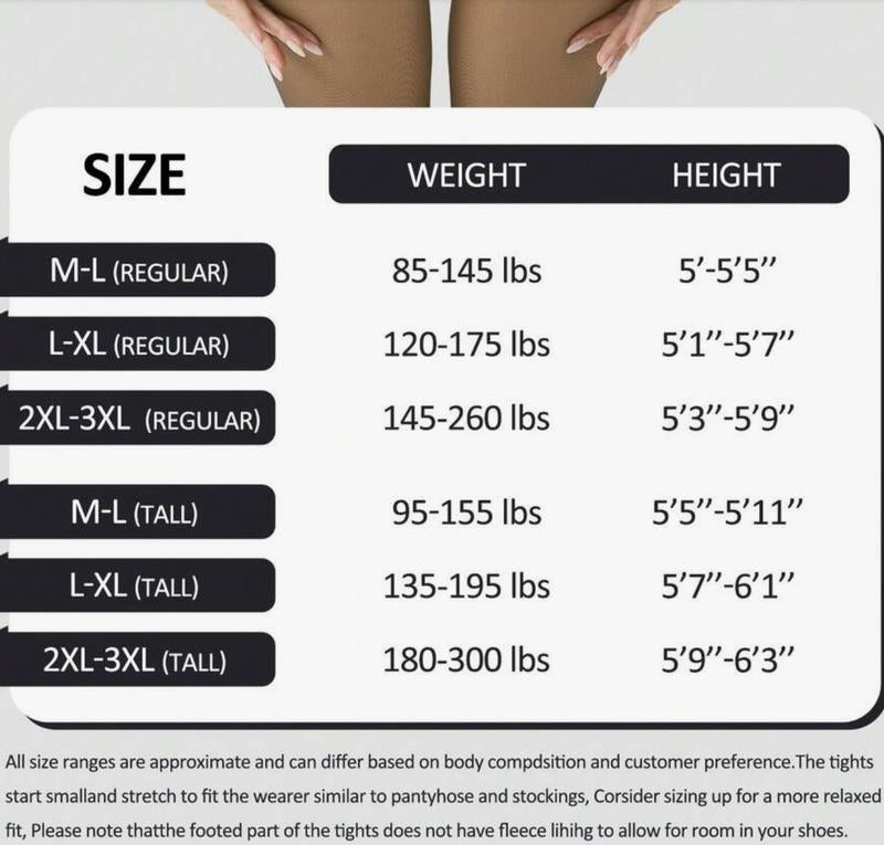 Women's Fleece Lined Thermal Tights One-Line Seams Front & Back Semi-Transparent Thick Leggings Closed Foot Design M-3XL 5 Shades Basic Minimalist Fit