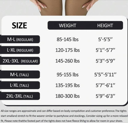 Women's Fleece Lined Thermal Tights One-Line Seams Front & Back Semi-Transparent Thick Leggings Closed Foot Design M-3XL 5 Shades Basic Minimalist Fit