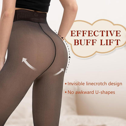 Women's Fleece Lined Thermal Tights One-Line Seams Front & Back Semi-Transparent Thick Leggings Closed Foot Design M-3XL 5 Shades Basic Minimalist Fit