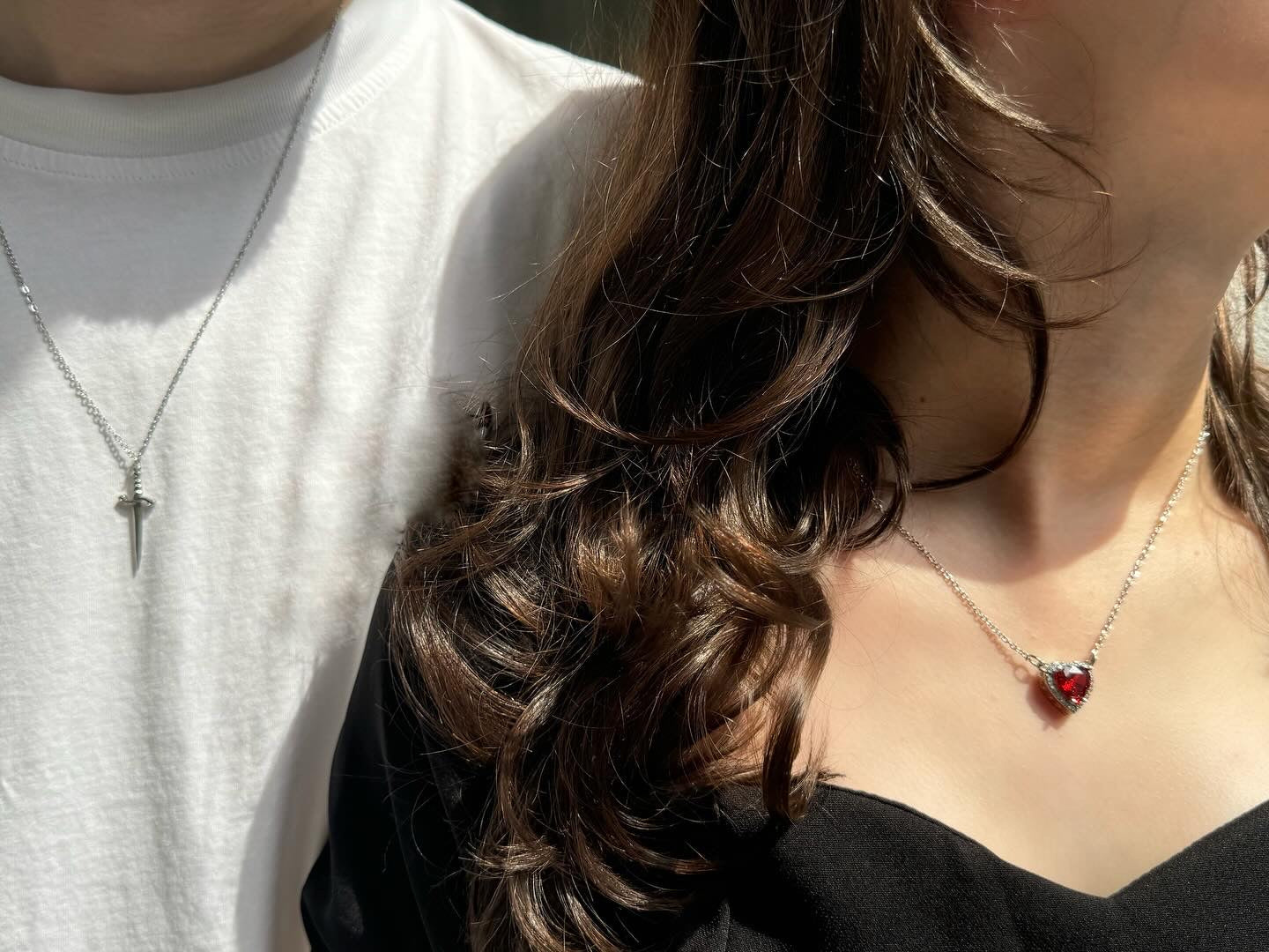 You are in My Heart Necklace Set, Heart Sword Necklace