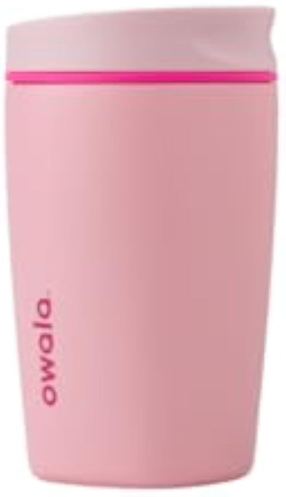 Owala SmoothSip Slider Insulated Stainless Steel Coffee Tumbler, Reusable Iced Coffee Cup, Hot Coffee Travel Mug,