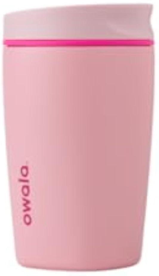 Owala SmoothSip Slider Insulated Stainless Steel Coffee Tumbler, Reusable Iced Coffee Cup, Hot Coffee Travel Mug,