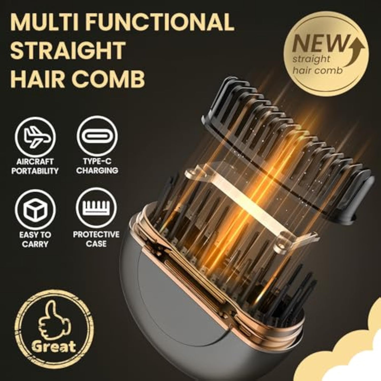 Cordless Hair Straightener Brush
