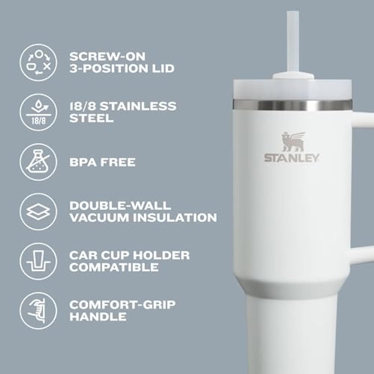 Stanley Quencher H2.0 Tumbler with Handle and Straw
